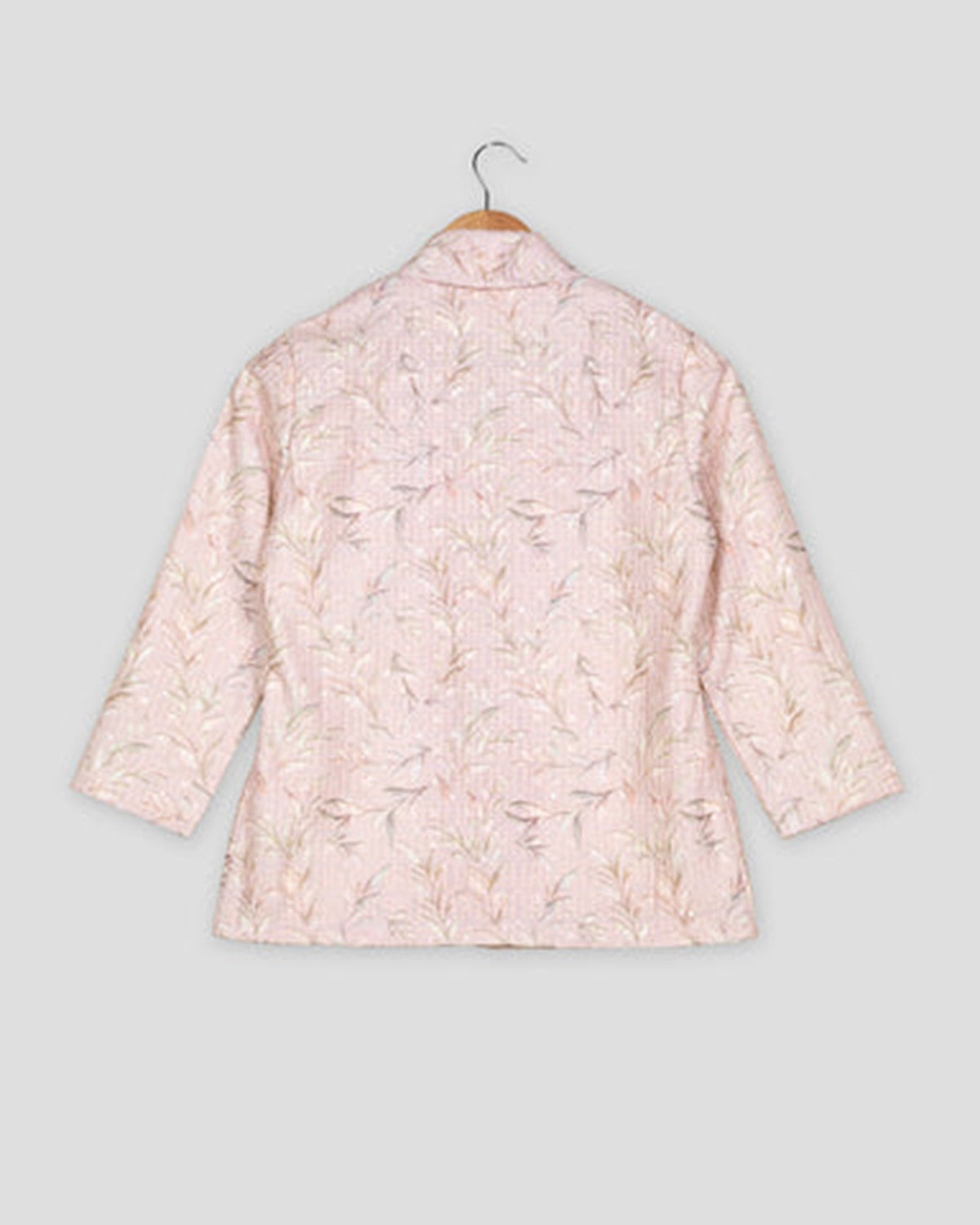 Sequins Thread Work Embroidery Leaf Women's Jacket