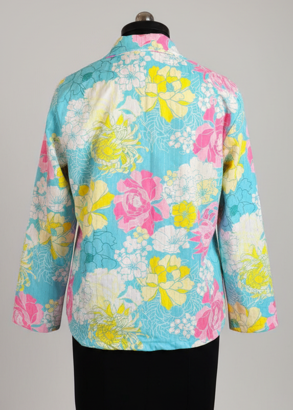 Dreamy Pastel Sequins Velvet Floral Jacket For Women