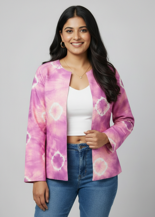 Duo Style Tye And Dye Reversible Women's Jacket