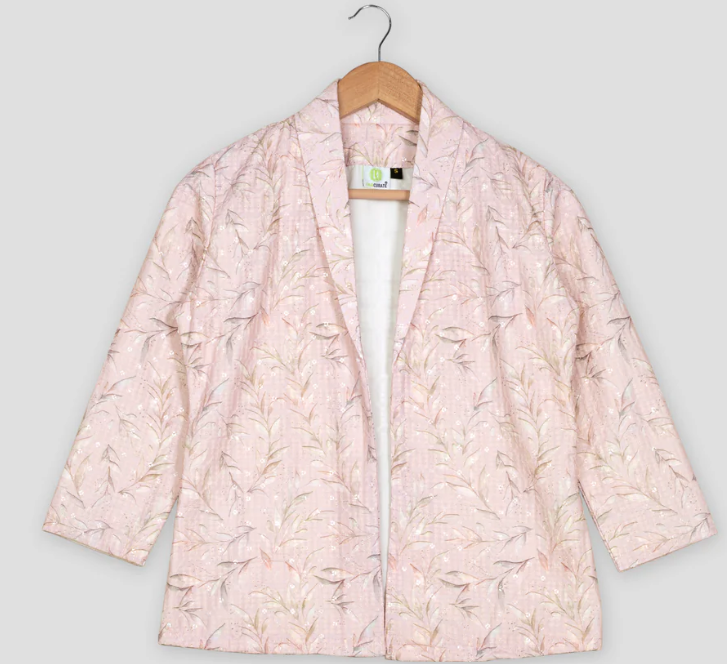 Sequins Thread Work Embroidery Leaf Women's Jacket
