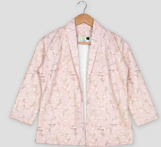 Sequins Thread Work Embroidery Leaf Women's Jacket
