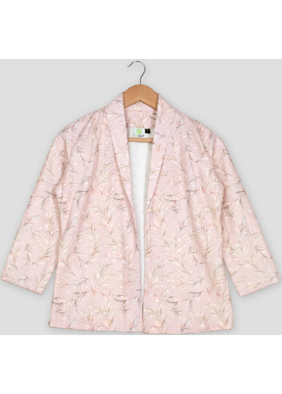 Sequins Thread Work Embroidery Leaf Women's Jacket