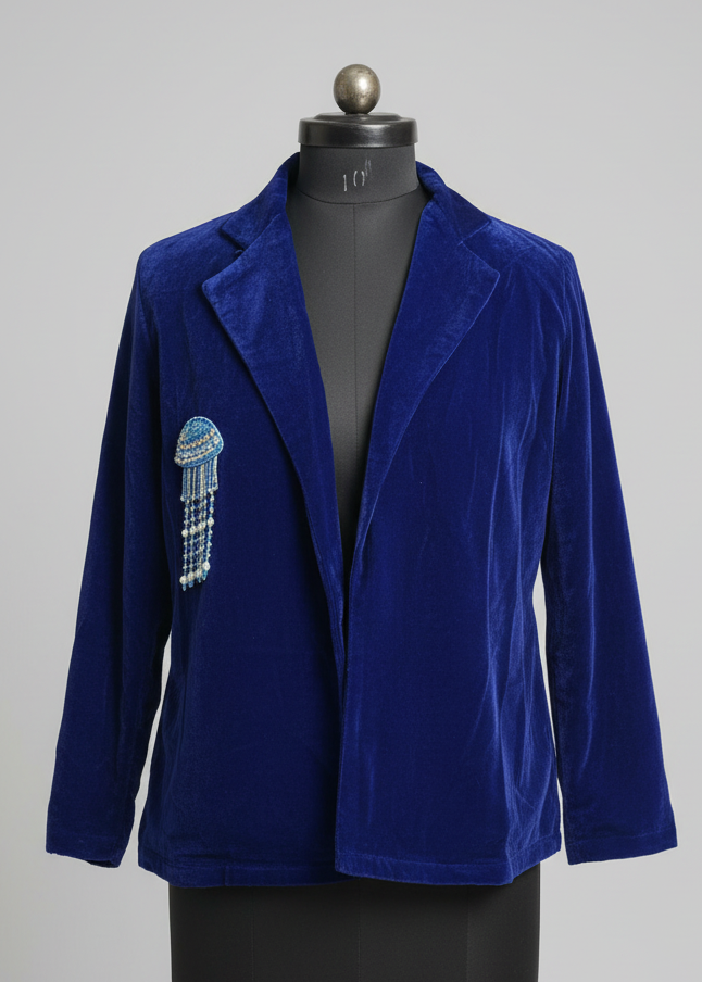 LuxeVera Velvet Women's Jacket with Exquisite Handwork