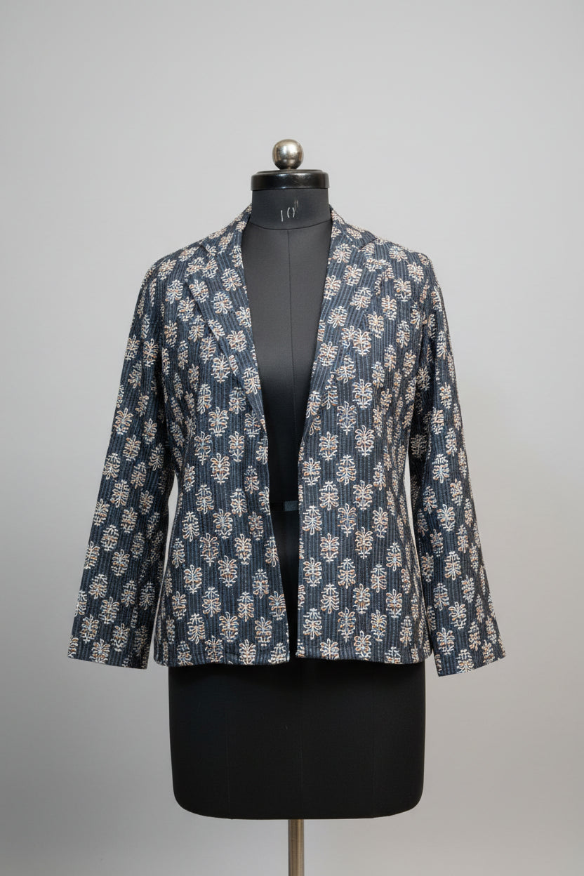 Ajrakh Pattern Notch Lapel Jacket