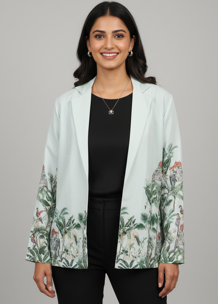 Casual Mein Class - Women's Floral Jacket for Everyday Glam