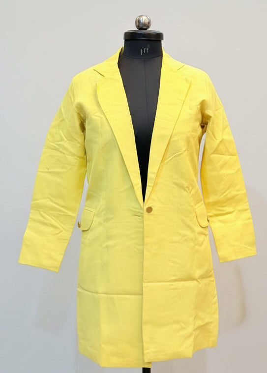 Yellow Vibe Power Long Women's Jacket - Standout Statement Wear