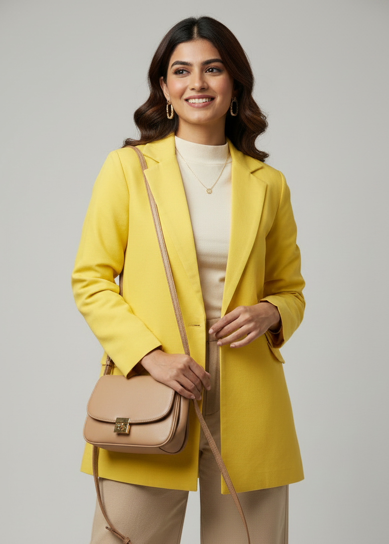 Yellow Vibe Power Long Women's Jacket - Standout Statement Wear