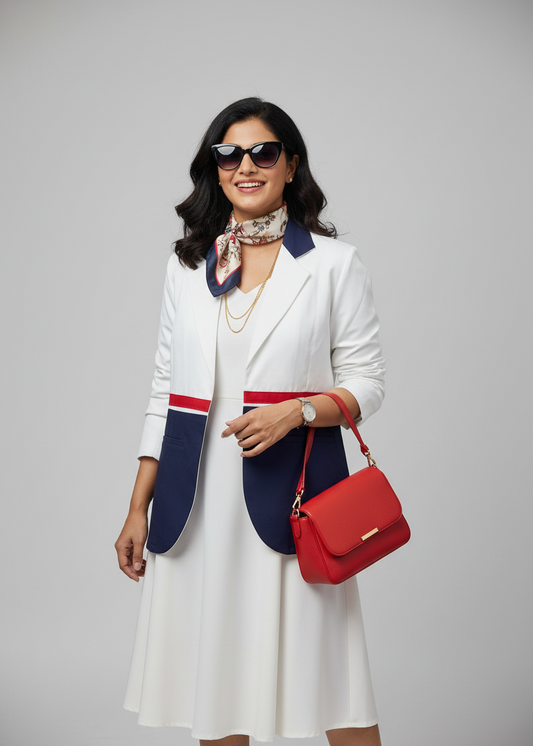 Color Block Edit : Stylish Blend Cotton Women's Jacket
