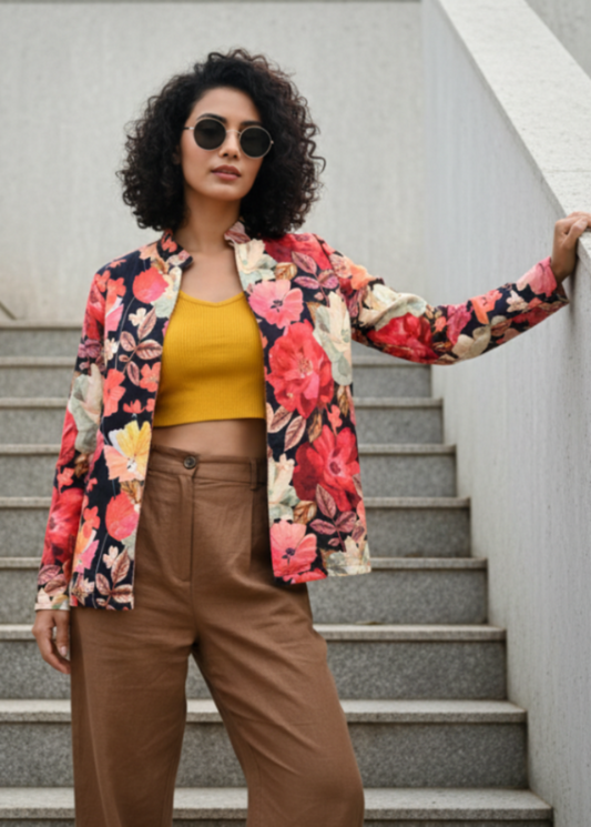 New Year Glow : Warm and Stylish Velvet Jacket for Women