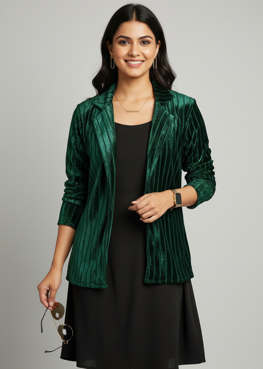 Luxurious Jacket For Women - Emerald Green